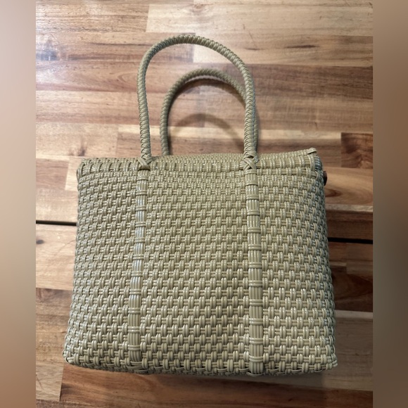 Handbags - Elegant Tan Woven Tote Bag/ NWOT
